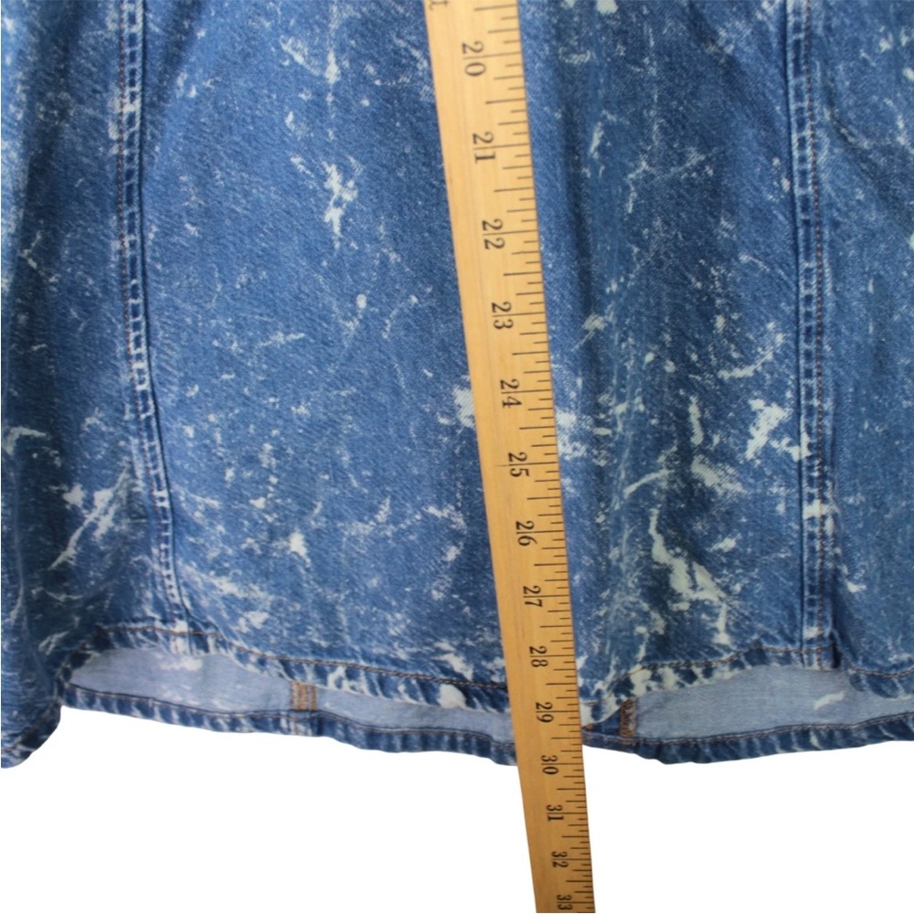 Ganni Light Bleach Denim V-neck Ruffle Collar Dress Size 38 US 6 - Picture 13 of 15